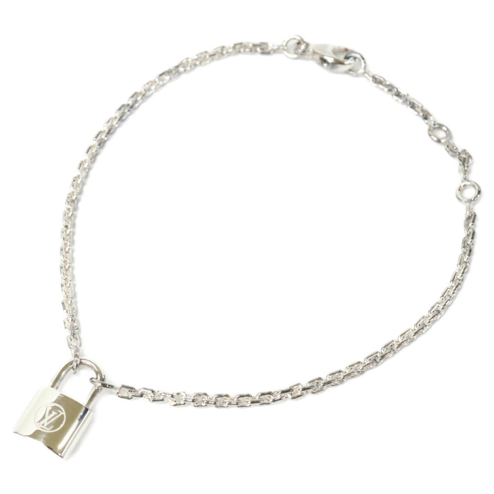LOUIS VUITTON Ag925 Lockit Chain Bracelet, Silver, Women's